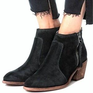 Madewell The Janice Ankle Boots Black Suede All Leather 2” Heel Women 8.5